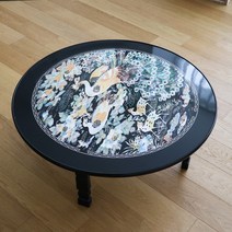 [갤러리데코] 전통 봉황자개 다용도 접이식 밥상 다과상 원형상 대형 750R, 상세 설명 참조