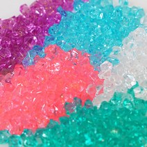 못난이 돌 크런치 슬라임재료 파츠 도매 반짝이는 귀여운, 화이트(투명), 100g