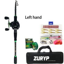 낚시대 Zuryp 1.8m-2.7m 텔레스코픽 캐스팅 낚시 세트 휴대용 초경량 로드 및, 2.1m, 왼손 키트 d