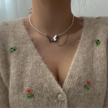 써지컬목걸이 나비팬던트 체인드롭 2컬러 쥬얼리선물추천 20대코디 간편한스타일링