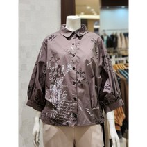 [벨라디터치] V3D1BL21 볼륨소매 프린트 숏 블라우스 셔츠 (P002644887)