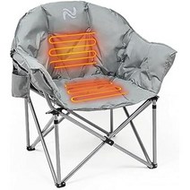 바벨라 온수 캠핑 의자 패딩 캠프 둥근 달 접시 접이식 잔디 야외 파티오 라운지 휴대용, 6.Grey