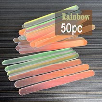 아이스메이커 제빙기 휴대용 캠핑 카페 다용도 가정용 업소용 급속 얼음 작은얼음 50pc 아이스크림 스틱 도구 DIY Popsicle Maker Mirrow Surface 11.0, [04] Rainbow  50pc, 04 Rainbow  50pc
