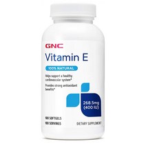 해외 GNC 비타민 E 400IU 268mg 토코페롤 180캡슐, 1개