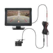 모니터 포함 자동차 후방 카메라 4.3 인치 TFT LCD 화면 후진 주차 차량 쉬운 설치, 430-4LED_12V, 1개