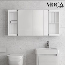 모카바스 모던 슬라이드 욕실 수납장 전면 거울 슬라이딩 욕실장 화장실 장난감 수건 욕실 용품 정리 수납 가구 전국 출장 설치, 워시화이트, 모던 슬라이드 H600, 1100X600X175