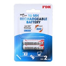 FDK AAA충전지 800mAh 건전지 2알, 2개