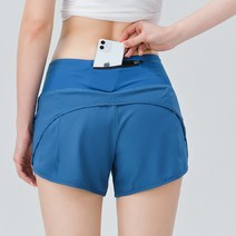 여성 트레이닝 포켓 숏 팬츠 반바지 요가 헬스 런닝 매쉬 여름 용휘트니스 레이어드 투인원 애슬레저 숏팬츠