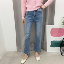 언발 커팅 스판 부츠컷 팬츠