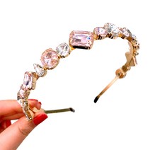 OEM 전체 다이아몬드 머리띠 슈퍼 플래시 투명 모든 일치 머리핀 보석, 1개, F373 Pink Rhinestone_