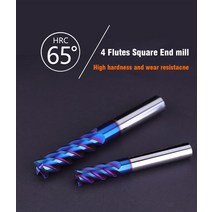 4 플루트 HRC65 HRC68 카바이드 엔드밀 합금 카바이드 밀링 텅스텐 스틸 밀링 커터 엔드밀 SUS 용 CNC 절삭, 2.1PCS - HRC65 - 1.5X4DX50L-4F