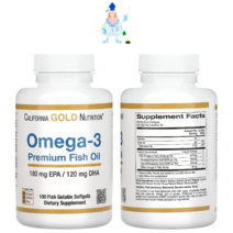 피쉬 오일 오메가3 프리미엄 180EPA 120DHA 소프트젤 100정 X 2병, 1세트