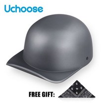 Uchoose- 신제품 오픈 페이스 빈티지 헬멧 하프 모토크로스 스쿠터 크루저 헬기 야구 모자 여름 승마, L, Matte grey