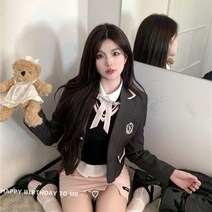 여성 정장 자켓 신제품 틈새 패션 기질 복고풍 대학 캐주얼 배지 긴팔 정장 재킷 여성용