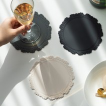 mh_국산 실리콘 컵받침 북유럽 디자인 예쁜 카페 잔받침, 아르누보 아이보리