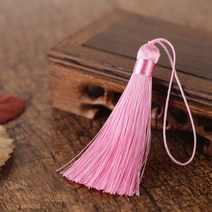 더치커피 메이커 2/5pcs 8cm 짧은 술 스파이크 폴리 에스터 실크 작은 북마크 키 체인 tassels DIY 바느질, 21 light pink_01 8cm  2pcs