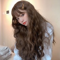 히피펌 통가발 웨이브통가발 롱웨이브 긴머리통가발 드라이웨이브통가발 웨이브가발 긴가발 긴머리웨이브, 다크브라운