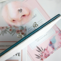 진짜 로듐 L자 큐빅 인피니티 하트 코찌 써지컬 피어싱 스틸 코피어싱 PN020