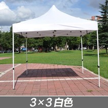 가제보 방수 천막 차광막 워닝 투명 캐노피 포장마차 막사 접이식 우레탄창 테라스 몽골텐트, 3*3 디럭스 도톰 오토매틱 화이트