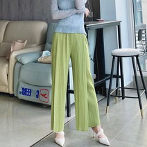 플리츠 팬츠 9303 바지 아보카도 주름 와이드 레그 봄 여름 가을 여자 학부모 룩 20대 30대 40대 50대 60대