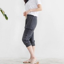 여성 7부 카고 트레이닝팬츠 편한반바지 헬스장 라이딩 하의 츄리닝 여성코디 여행용 합숙
