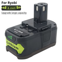 료비 호환 충전 배터리 18V 8Ah 리튬이온 호환 Ryobi RB18L40 RB18L50 RB18L60 P108 P107 BPL1820 P122 P104 P105 P102 P10