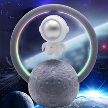 새로운 자기 공중 부양 우주 비행사 분위기 램프 rgb led night light with music player bluetooth speaker table lamp for 침실, 투명한