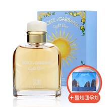 돌체앤가바나 라이트블루 뿌르옴므 썬 EDT 125ml + 블루 파우치, 없음