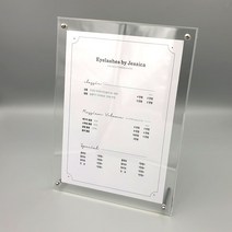 을지메뉴 투명 아크릴액자 3종 액자 거치형 테이블 게시판 안내 알림판 POP 메뉴판 4x6형 5x7형 A4 3종 모음, 아크릴 4*6형