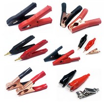 악어클립 악어집게 테스트 리드봉 케이블 연결 어스집게 전기 테스터 동클립, 21, 검정