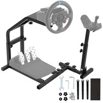 레이싱 휠 스탠드 높이 조절 가능한 운전 시뮬레이터 조종석 로지텍 G25 G27 G29 G920 게이밍 및 페달과 호환138036