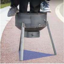화덕만들기 캠핑화로대 불멍 가마솥화덕 화롯대 드럼통화로, 매우두꺼운48cm+스토브링3개+45cm양냄비