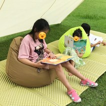 어린이 빈백 야외빈백 공의자 무지빈백 빔백 빈팩 빙백 콩주머니, 블루