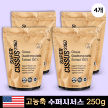 [미국 빠른직구]시서스 가루 분말 100% 인도산 미국식약처 승인 Super Nutra 정품 250g(4개월치), 250g, 4개