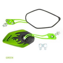 스쿠터 바이크 오토바이 백미러 불꽃 패턴 반전 거울 전기 스쿠터 액세서리 8/10 1 쌍, Green