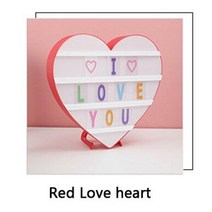 블랙보드꾸미기 카페메뉴판제작 초크아트 LED 야간 조명 상자 램프 집심장 모양의 5V 문자 번호 카드 조합 장식 메시지 보드 시네마 라이트 박스, red love heart