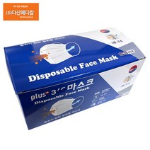 다산메디칼 플러스 365 마스크 숨쉬기 편한 일회용마스크 50매입 성인용 화이트 3개