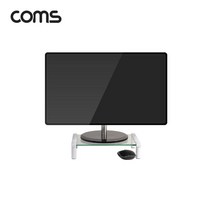 제이스토어 / 모니터 화이트 Coms 받침대스탠드 투명유 1단 290x210