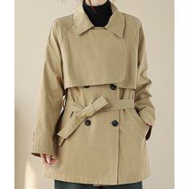플랜앤유 봄 가을 하프 클래식 카라넥 캐주얼 데일리 트렌치 코트