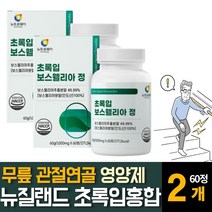 뉴질랜드산 초록입잎홍합 보스웰리아 우슬 추출분말 가루 파우더 AKBA 무릎손목 관절연골 34560대 영양보충제 알약형, 60정  /  2개