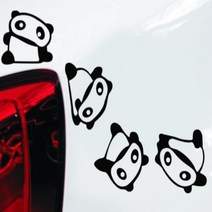 때굴때굴판다 블랙 화이트 차량용스티커 / 흠집 상처 캠핑카 멋있는 데칼스티커 긁힘