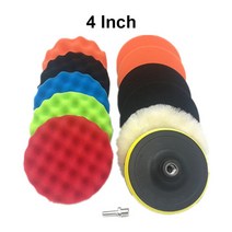 차량 광택제 자동차 연마 왁싱 스폰지 휠 디스크 12 개 세트 관리 패드 M14 어댑터 3 인치 5 6 7, 02 브라운