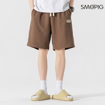 SMOPIG 남자 여름 캐주얼 루즈핏 트레이닝 반바지