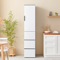 로쏘 [로쏘]수비 주방 광폭 틈새 수납장 400, 투톤블랙