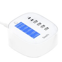 Soopii LCD 전력표시 6포트 PD 고속멀티충전기 DC20