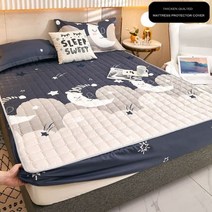 침대 안전 가드 쿠션 범퍼 안전바 낙상 방지 난간 WASART-두꺼운 퀼트 매트리스 보호 커버 커플 2 인용 럭셔리 더블 탄성 시트 스타일 패드 180, [06] 180x200x30cm 1pc, [10] picture color