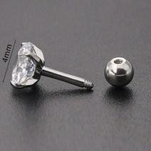 스테인레스 스틸 패션 하트 후프 여성 Tragus 연골 헬릭스 스터드 귀걸이 조가비 스크류 볼 피어싱 쥬얼리, 03 골동품 실버