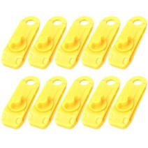 10pcs 방수포 나일론 스냅 클립 다기능 실용 내구성 야외 캠핑 텐트 천막 캐노피 클램프 도구 조이기, 노란색