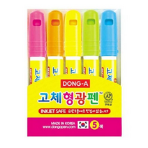 동아연필 고체형광펜세트 원형, 5색, 30개