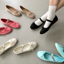 메리제인 토슈즈 플랫 슈즈 5컬러 컬러 밴딩 발레리나 단화
